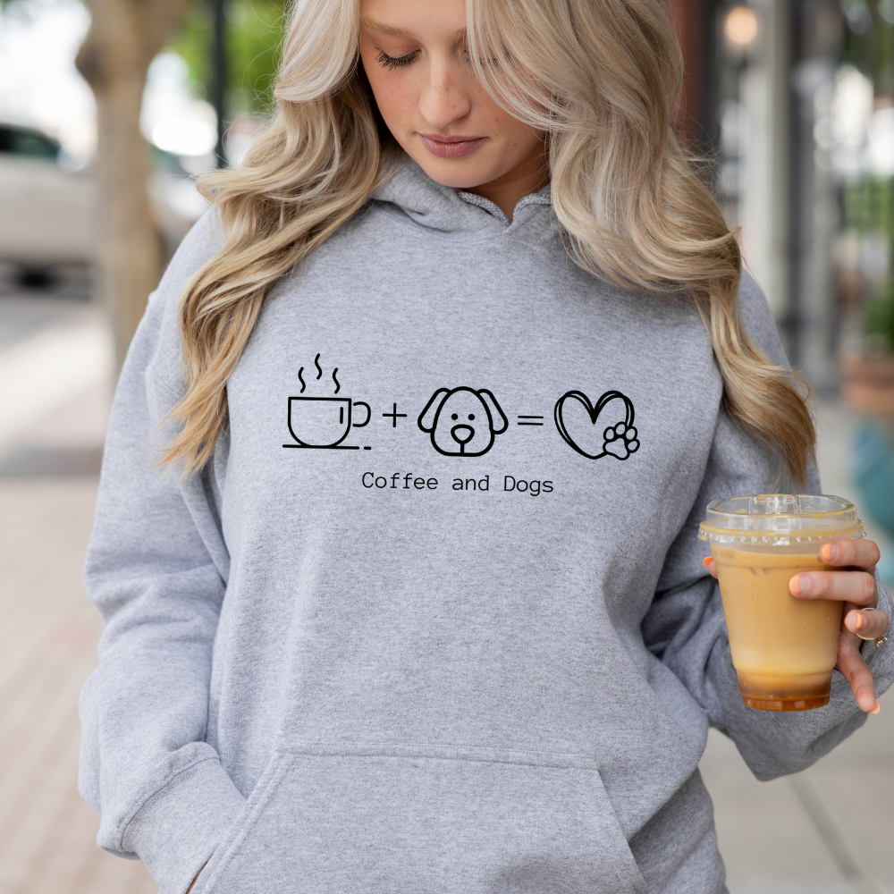 Coffee and Dogs Hooded Sweatshirt