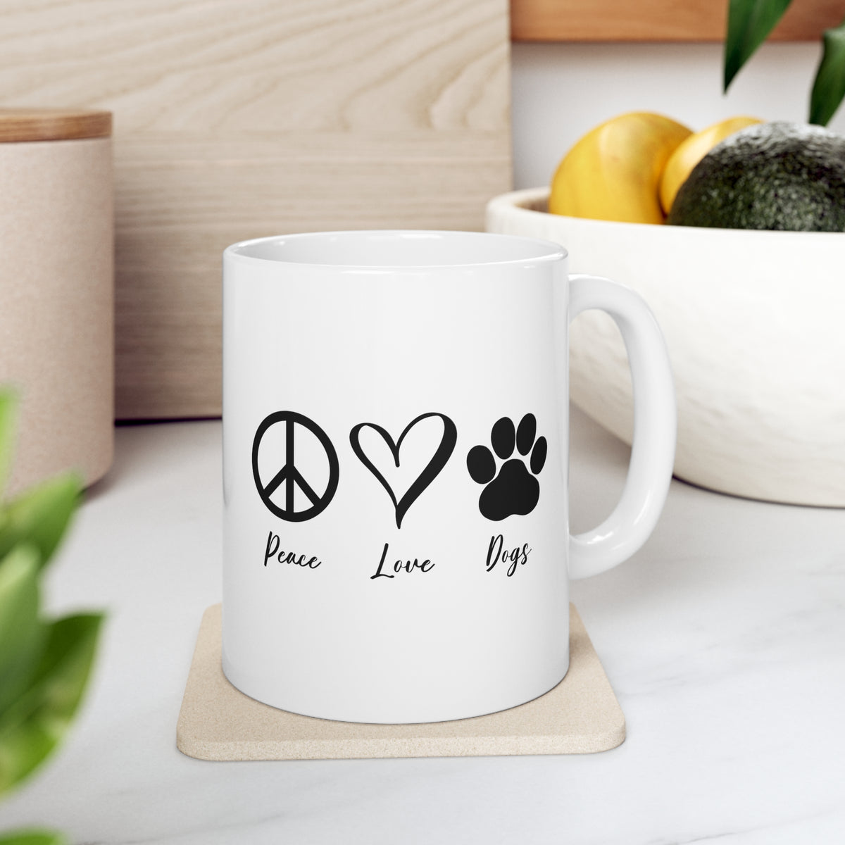 Peace, Love, Dogs - Ceramic Mug 11oz