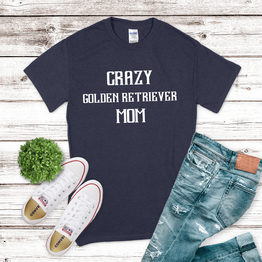 Crazy Golden Retriever Mom  Short Sleeve Tee